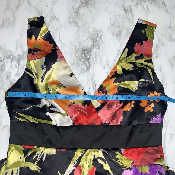 Twenty One Multicolor Floral Sleeveless Lined V-Neck Vacation Mini Women Dress M - Picture 7 of 11